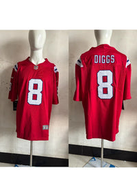 Patriots 25/26 Diggs #8 Red NFL Game Jersey