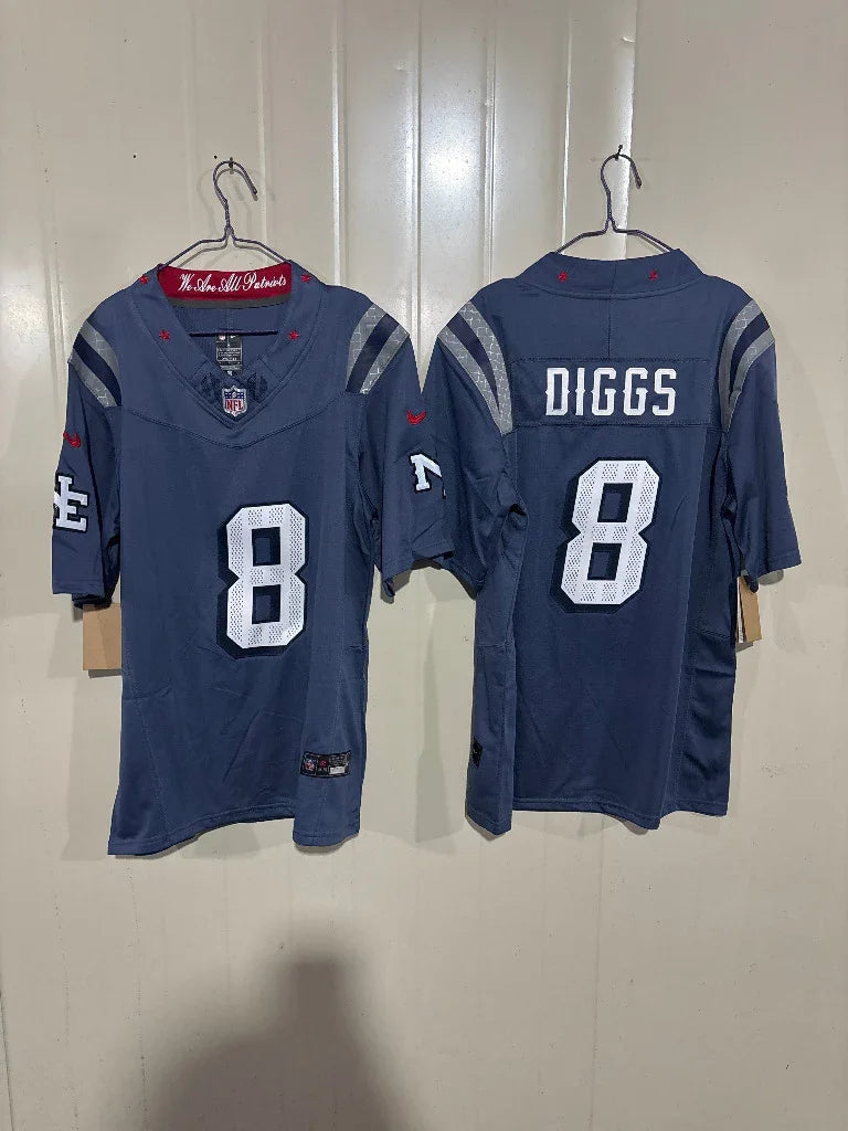 Patriots 25/26 Diggs #8 Storm Blue Jersey