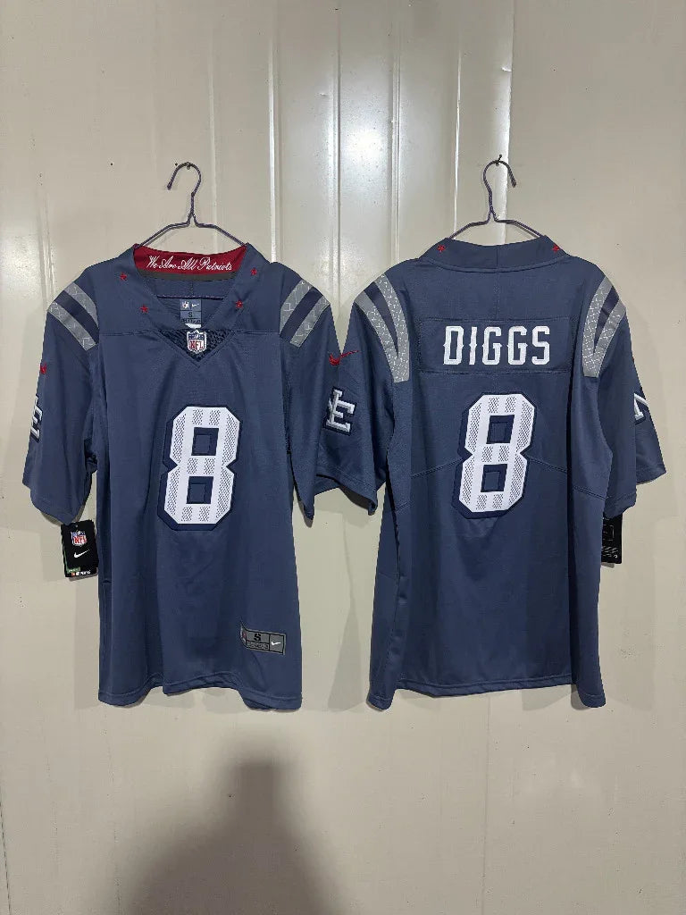 Patriots 25/26 Diggs #8 Storm Blue Kids Jersey