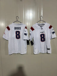Patriots 25/26 Diggs #8 White Game Kids Jersey