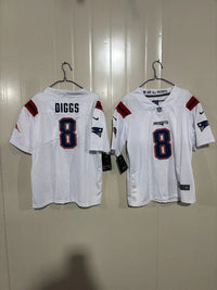 Patriots 25/26 Diggs #8 White Game Kids Jersey