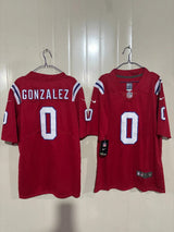 Patriots 25/26 Gonzalez #0 Red NFL Game Jersey