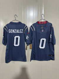 Patriots 25/26 Gonzalez #0 Storm Blue Jersey