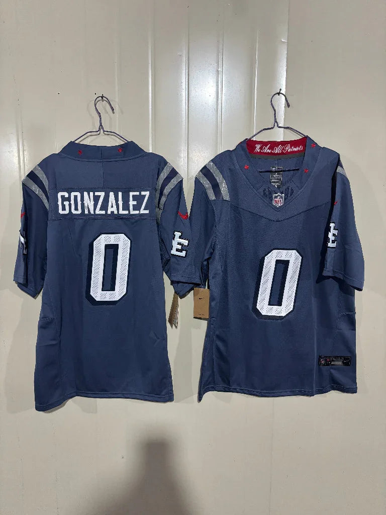 Patriots 25/26 Gonzalez #0 Storm Blue Jersey