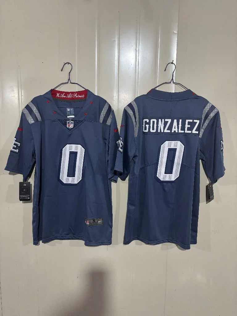 Patriots 25/26 Gonzalez #0 Storm Blue Kids Jersey