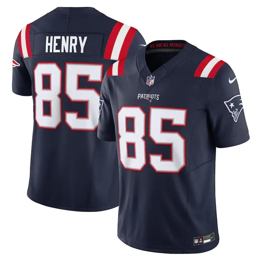 Patriots 25/26 Hemry #85 Navy/Red NFL Game Jersey
