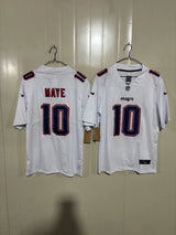 Patriots 25/26 Maye #10 White NFL Game Jersey