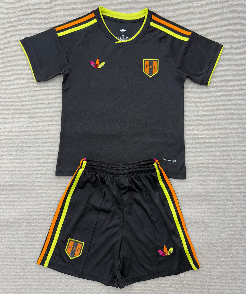 Peru 2026 Black/Green Away Kids Jersey Set