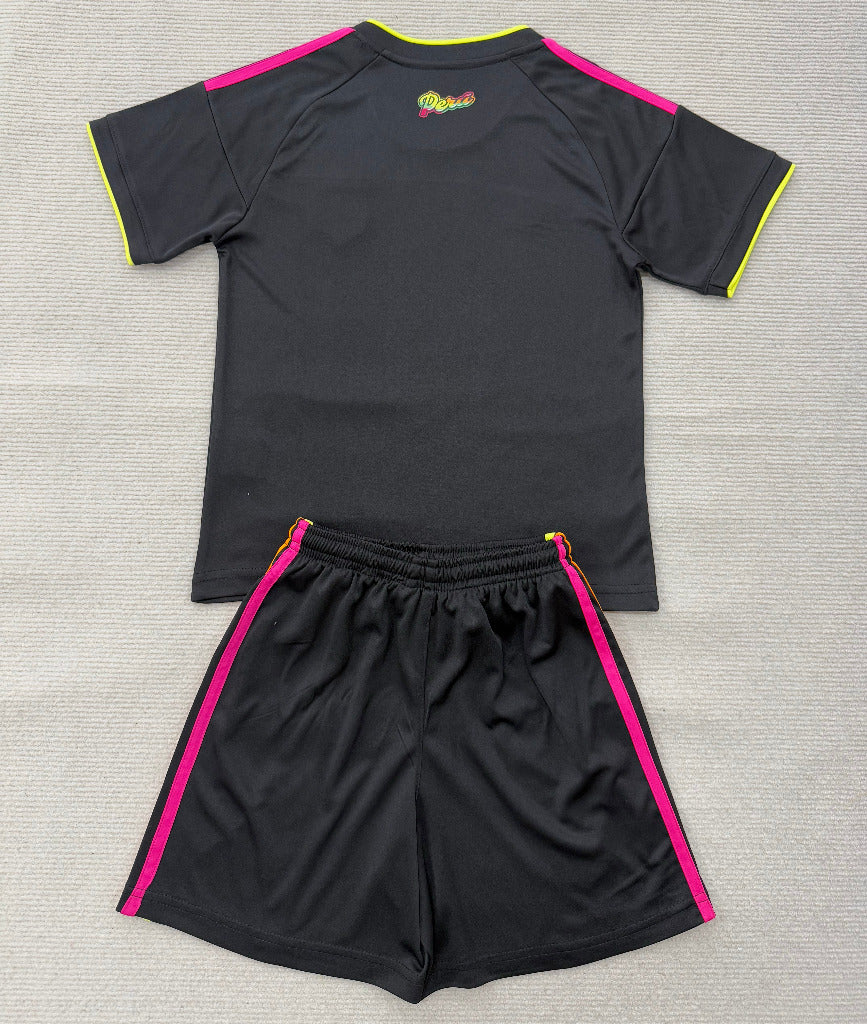 Peru 2026 Black/Green Away Kids Jersey Set