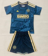 Philadelphia 26/27 Blue/Yellow Stripes Home Kids Jersey Set
