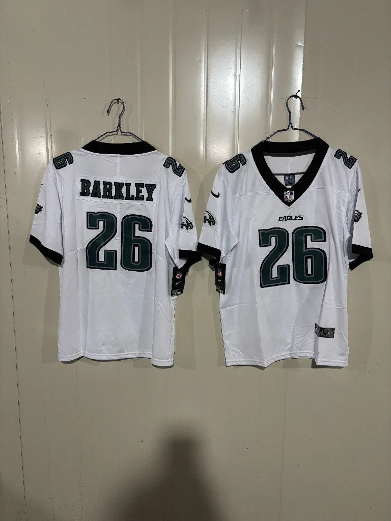 Philadelphia Eagles 25/26 Barkley #26 White/Black NFL Game Kids Jersey