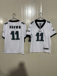 Philadelphia Eagles 25/26 Brown #11 White/Black NFL Game Kids Jersey