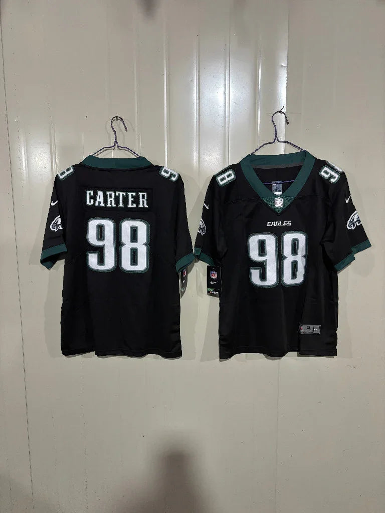 Philadelphia Eagles 25/26 Carter #98 Black NFL Game Kids Jersey