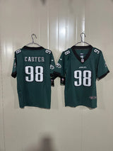 Philadelphia Eagles 25/26 Carter #98 Green/Black NFL Game Kids Jersey