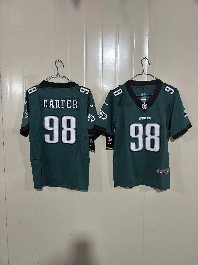 Philadelphia Eagles 25/26 Carter #98 Green/Black NFL Game Kids Jersey