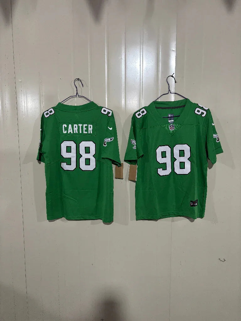 Philadelphia Eagles 25/26 Carter #98 Green NFL Game Kids Jersey