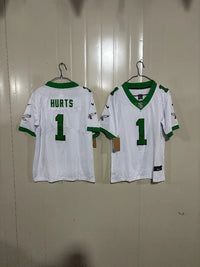 Philadelphia Eagles 25/26 Hurts #1 White/Green NFL Game Kids Jersey