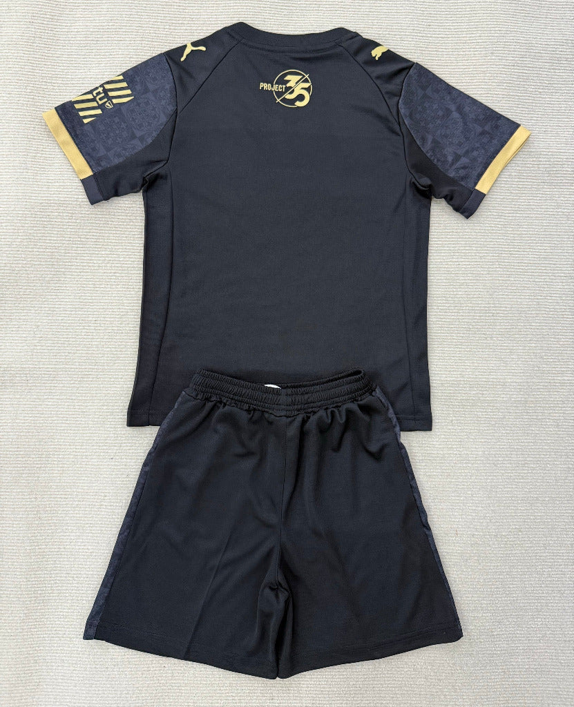 Plymouth 25/26 Black/Gold Away Kids Jersey Set