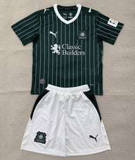 Plymouth 26/27 Dark Green/White Pinstripes Home Kids Jersey Set