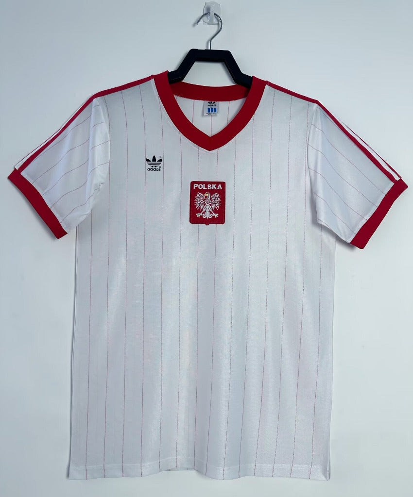 Poland 1982 Vintage Retro White Home Jersey
