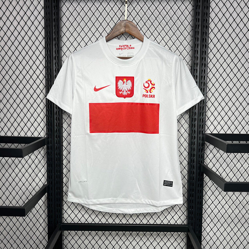 Poland 2012 Vintage Retro White Home Jersey