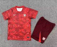 Poland 2026 World Cup Red Away Kids Jersey Set