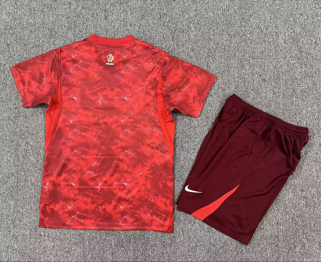 Poland 2026 World Cup Red Away Kids Jersey Set