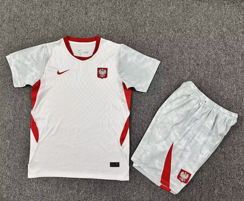Poland 2026 World Cup White/Red Home Kids Jersey Set