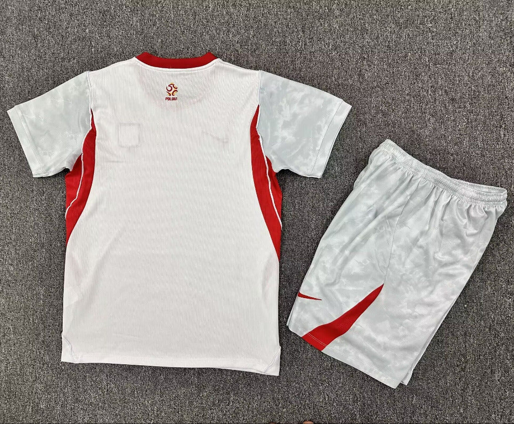 Poland 2026 World Cup White/Red Home Kids Jersey Set