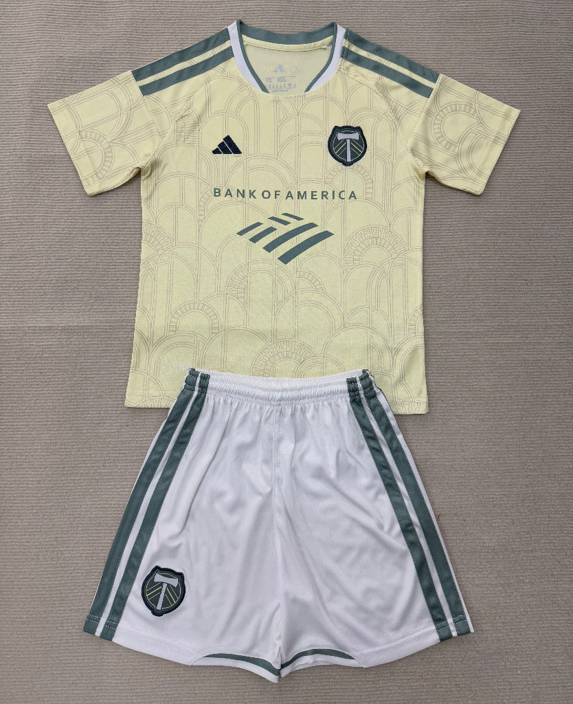 Portland 26/27 Yellow/Grey Away Kids Jersey Set
