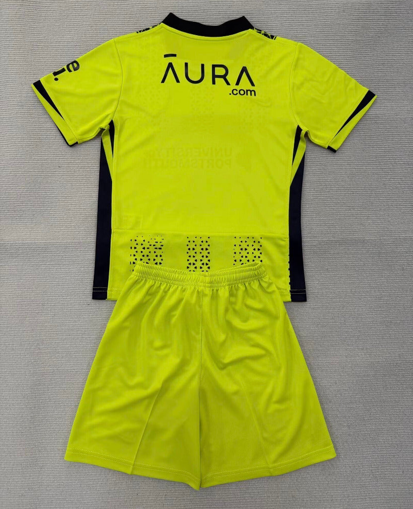 Portsmouth 25/26 Yellow/Black Third Away Kids Jersey Set