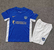 Portsmouth 26/27 Blue/White/Gold Home Kids Jersey Set