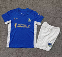 Portsmouth 26/27 Blue/White/Gold Home Kids Jersey Set