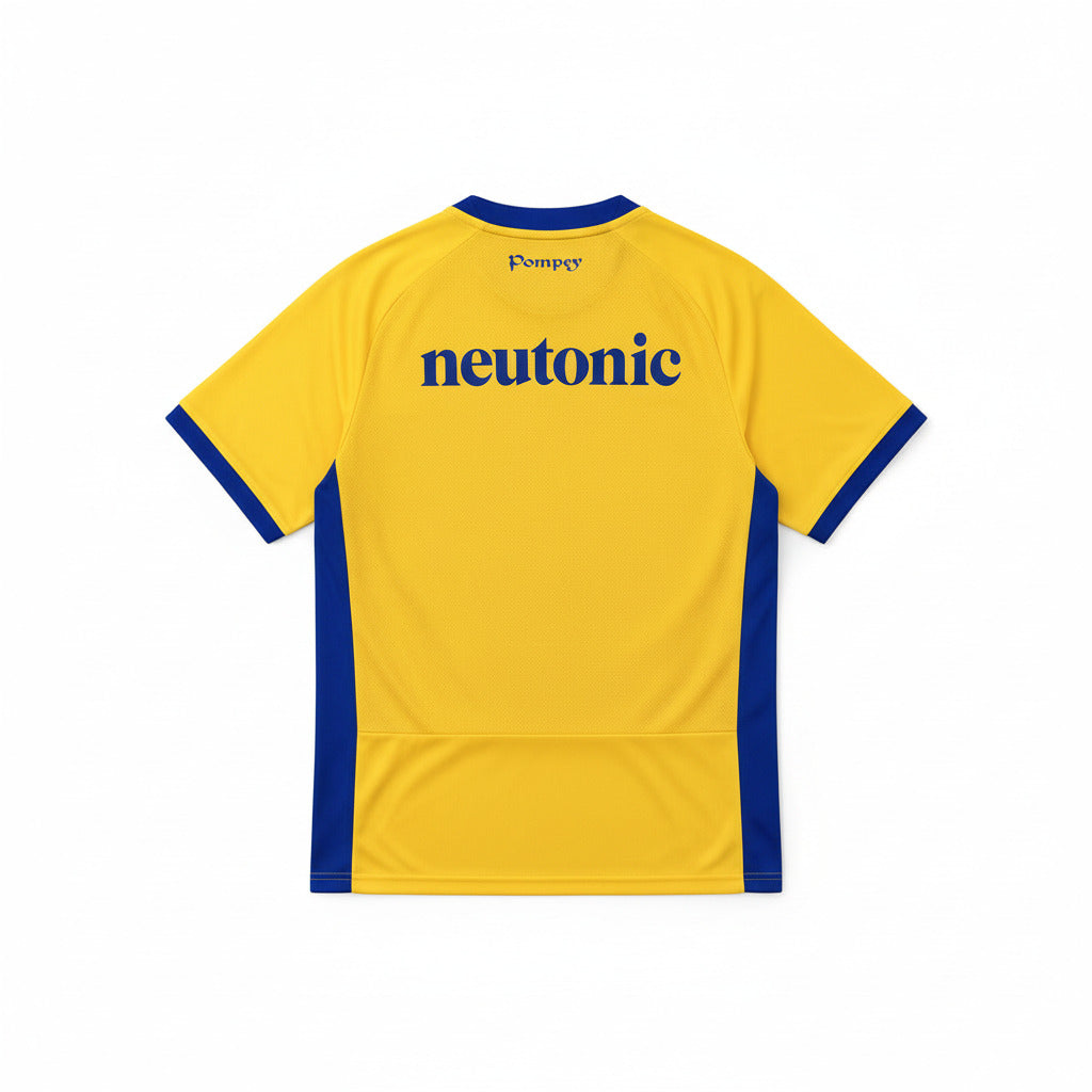 Portsmouth 26/27 Yellow with Royal Blue Side Striping Away Jersey