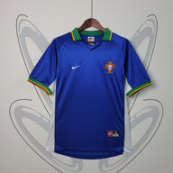Portugal 1998 Vintage Retro Blue Away Jersey