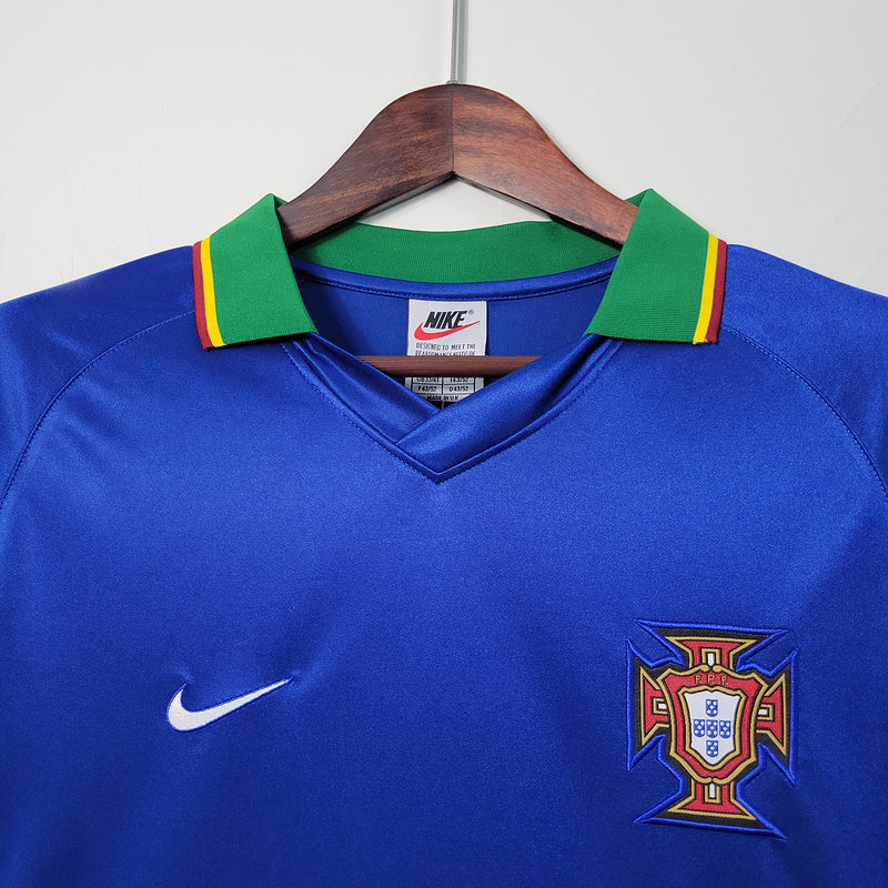 Portugal 1998 Vintage Retro Blue Away Jersey
