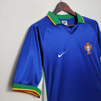 Portugal 1998 Vintage Retro Blue Away Jersey