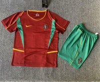 Portugal 2002 Vintage Retro Home Kids Jersey Set