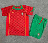 Portugal 2004 Vintage Retro Home Kids Jersey Set