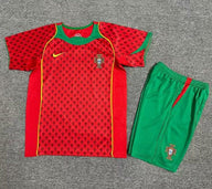 Portugal 2004 Vintage Retro Home Kids Jersey Set