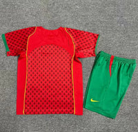 Portugal 2004 Vintage Retro Home Kids Jersey Set