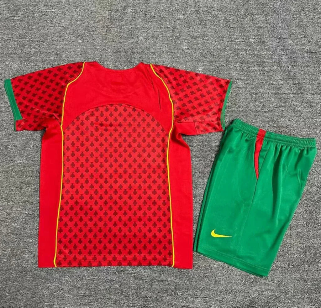 Portugal 2004 Vintage Retro Home Kids Jersey Set