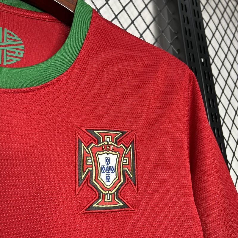 Portugal 2012 Vintage Retro Red with Green Trim Home Jersey
