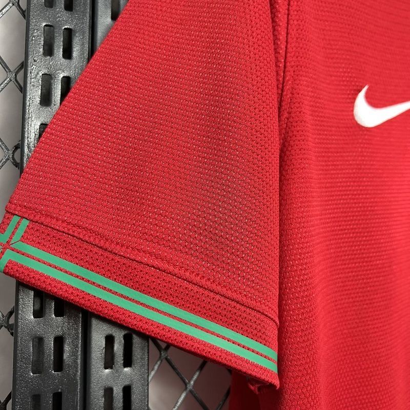 Portugal 2012 Vintage Retro Red with Green Trim Home Jersey