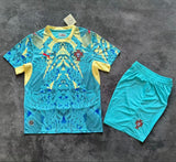 Portugal 2026 Aquatic Blue/Yellow Goalkeeper Kids Jersey Set