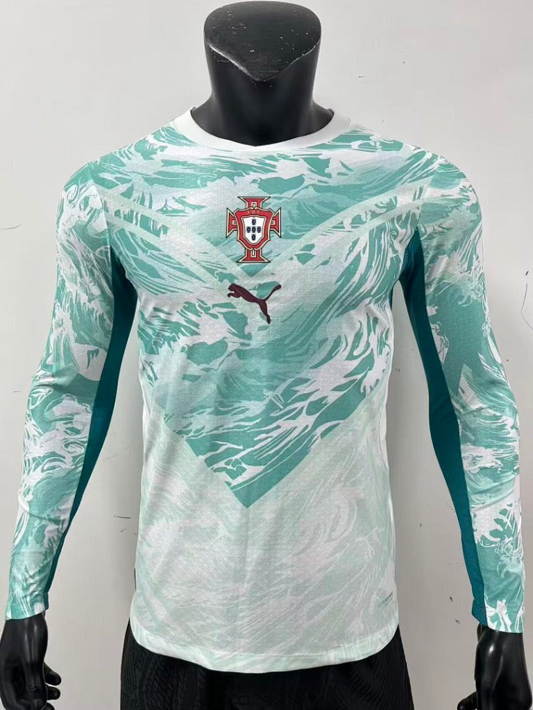 Portugal 2026 Blue/White Away Long Sleeve Player Version Jersey