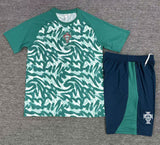 Portugal 2026 Green/White Pre-Matcn Kids Jersey Set