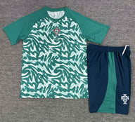 Portugal 2026 Green/White Pre-Matcn Kids Jersey Set