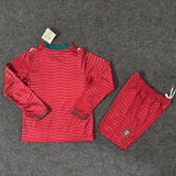 Portugal 2026 Red/Blue Home Long Sleeve Kids Jersey Set