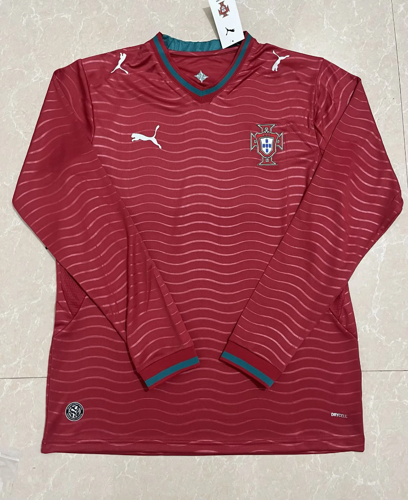 Portugal 2026 Red/Blue Home Long Sleeves Jersey